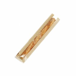 Sac à pain kraft brun avec fenêtre 10 + 4 x 50 cm (spécial baguette) - par 1000