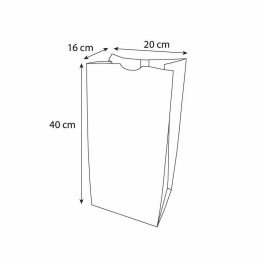 Sac kraft brun fond SOS 20 x 16 x 40 cm - par 500
