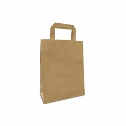 Sac papier kraft brun à poignées plates 22 + 11 x 28 cm - par 50