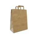 Sac papier kraft brun à poignées plates 32 + 17 x 43 cm - par 50