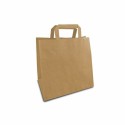 Sac papier kraft brun à poignées plates 26 + 19 x 25 cm - par 250