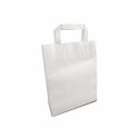 Sac papier kraft blanc à poignées plates 22 + 10 x 28 cm - par 50