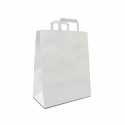 Sac papier kraft blanc à poignées plates 32 + 15 x 40 cm - par 50