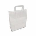 Sac papier kraft blanc à poignées plates 26 + 14 x 32 cm - par 50