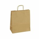 Sac papier kraft brun à poignées torsadées 35 + 14 x 44 cm - par 50