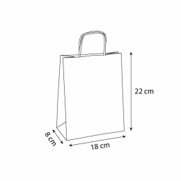 Sac papier kraft blanc à poignées torsadées 18 x 8 x 22 cm - par 50