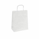 Sac papier kraft blanc à poignées torsadées 22 + 10 x 31 cm - par 50