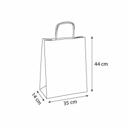 Sac papier kraft blanc à poignées torsadées 35 + 14 x 44 cm - par 50