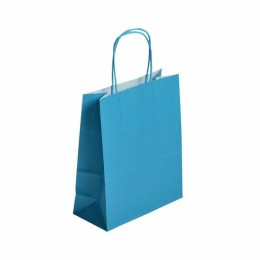 Sac cabas turquoise à poignées torsadées 35 x 14 x 40 cm - par 50