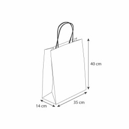 Sac cabas turquoise à poignées torsadées 35 x 14 x 40 cm - par 50
