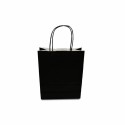 Sac papier kraft noir à poignées torsadées 18 + 8 x 22 cm - par 50