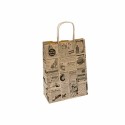 Sac papier kraft brun à poignées torsadées "Times" 20 + 10 x 29 cm - par 250