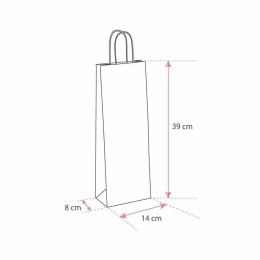 Sac bouteille marron kraft brun vergé 14 x 8 x 39 cm - par 50