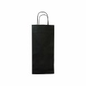 Sac 2 bouteilles noir kraft vergé 18 x 8 x 39 cm - par 50