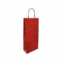 Sac 2 bouteilles rouge kraft vergé 18 x 8 x 39 cm - par 50