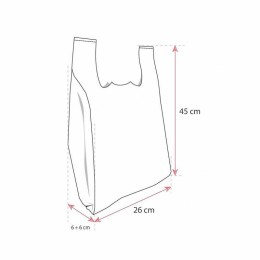 Sac bretelles plastique BD 50 microns orange 26 x 6 + 6 x 45 cm - par 500