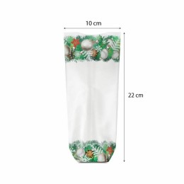 Sachet confiseur fond carton guirlandes Noël 10 x 22 cm - par 100