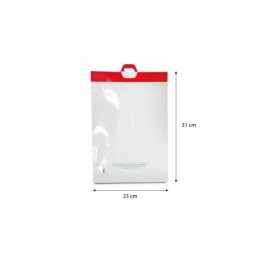 Sac liassé plastique 50 microns transparent fixation 1 encoche 23 x 31 cm - par 200