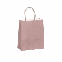 Sac cabas Rose poudre à poignées torsadées 18 x 8 x 22 cm - par 50