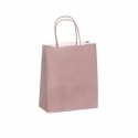 Sac cabas Rose poudre à poignées torsadées 18 x 8 x 22 cm - par 50