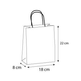 Sac cabas Rose poudre à poignées torsadées 18 x 8 x 22 cm - par 50