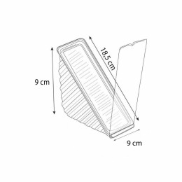 Boîte triangle 3 sandwichs cristal avec couvercle à charnière - 600
