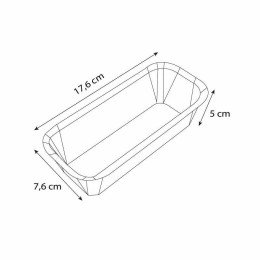 Moule de cuisson rectangulaire papier 17,6 x 7,6 x 5 cm - par 25