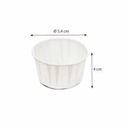 Caissette de cuisson ronde 5,4 x 4 cm en papier blanc - par 250