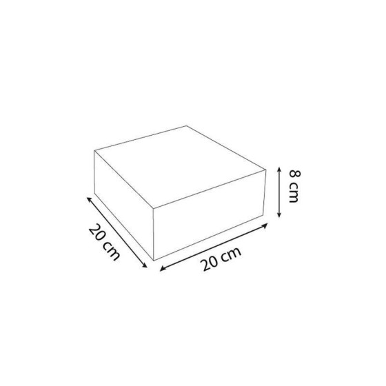 Boîte pâtissière blanche 20 x 20 x 8 cm - par 50