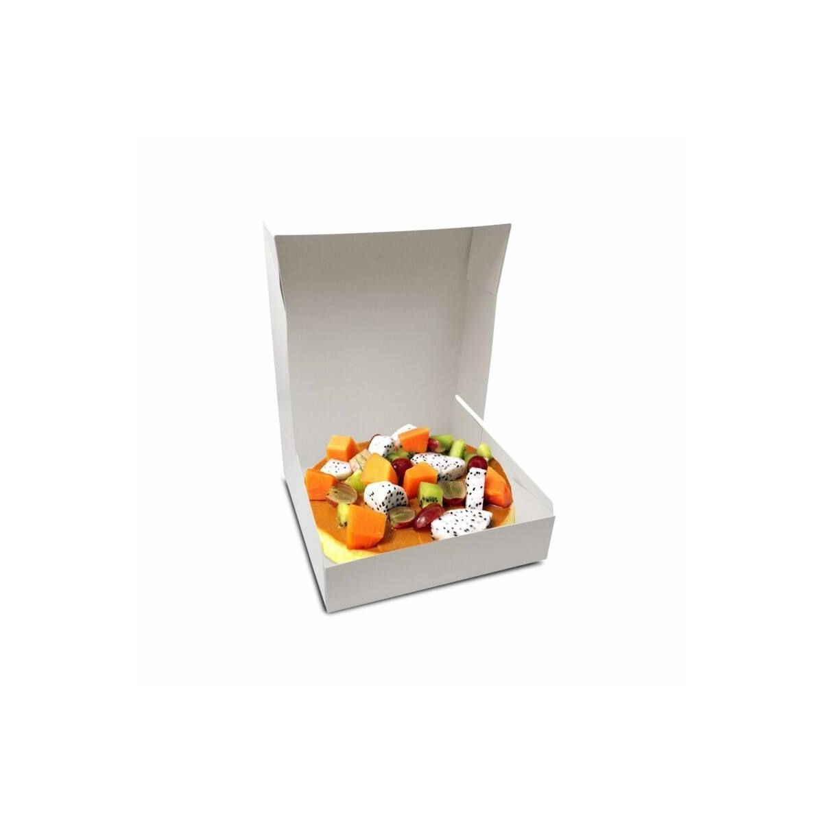 Planche Gâteau Lot De 20 Boîtes à Gâteau Carrées Avec Fenêtre Transparente - 25,4x25,4x20,3 Cm - Inclut Plateaux - Pour Pâtisserie Lot Boîtes Gâteau Professionnel