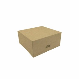 Boîte pâtissière kraft brun 16 x 16 x 5 cm - par 50