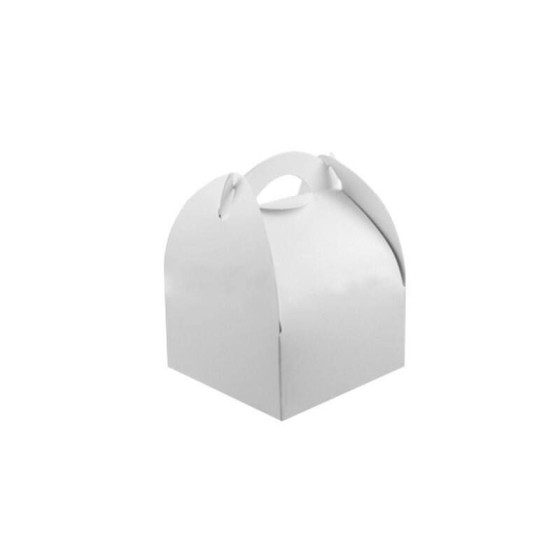 Boîte pâtissière à poignée blanche 11 x 10 x 7 cm - par 50