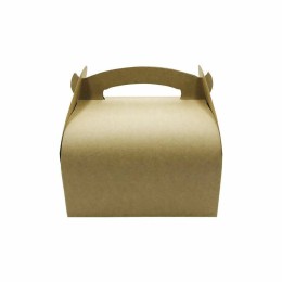 Boîte pâtissière à poignée kraft brun 11 x 11 x 10 cm - par 50