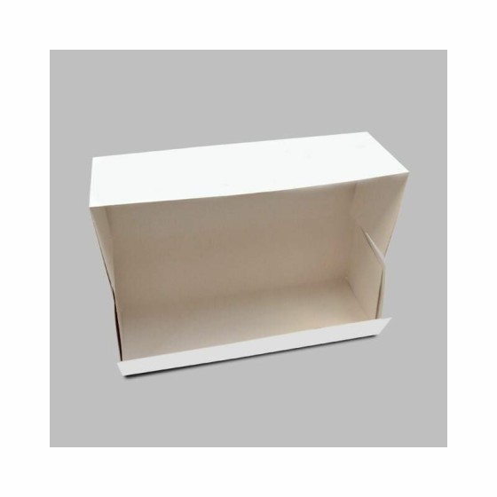 Boîte bûche Noël blanche 40 x 11 x 11 cm