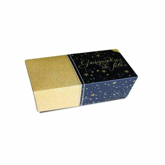 Boîte à bûche décor SCINTILLANT  50 x 11 x 10.5 cm - par 25 Boîte à bûche décor SCINTILLANT  50 x 11 x 10.5 cm - par 25