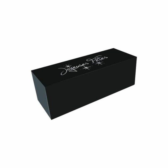 Boîte à bûche "Joyeuses Fêtes" noire 30 x 13 x 13 cm - par 25 Boîte à bûche "Joyeuses Fêtes" noire 30 x 13 x 13 cm - par 25