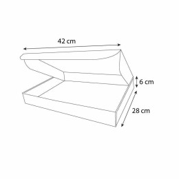 Boîte traiteur micro cannelures 42 x 28 x 6 cm - par 25