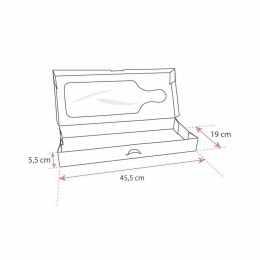 Boîte plancha noire avec fenêtre et planche carton ingraissable 45,5 x 10 x 5 cm - par 20