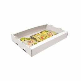 Plateau de transport blanc en carton 64 x 42 x 10 cm - par 50