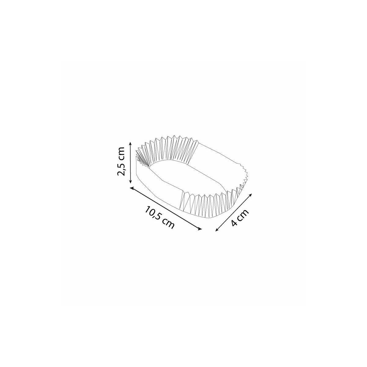 Caissettes En Papier Brun Ovale (lot De 1000) - Dimensions Fond 105x40 Mm, Hauteur 25 Mm - Pour Pâtisserie, Cadeaux, Emballage