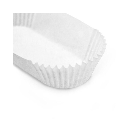 Caissette plissée ovale blanche 10,5 x 4 x 2,5 cm (n°88) - par 1000