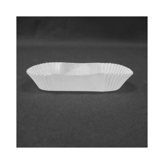 Caissette plissée ovale blanche 10,5 x 4 x 2,5 cm (n°88) - par 1000