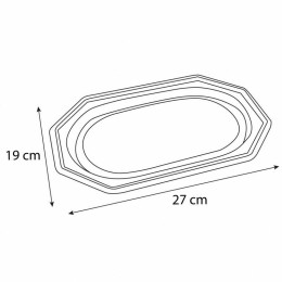 Plat de présentation octogonal marbré 27 x 19 cm - par 50