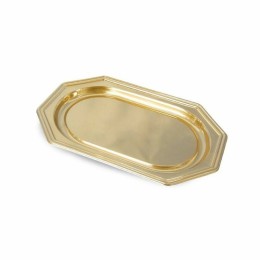 Plat de présentation octogonal or 27 x 19 cm - par 5