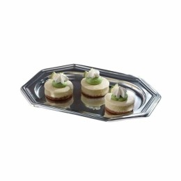 Plat de présentation octogonal argent 46 x 30 cm - par 5
