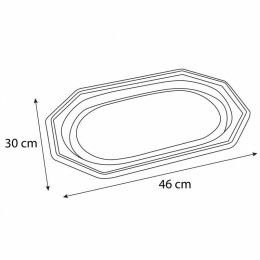 Plat de présentation octogonal argent 46 x 30 cm - par 5