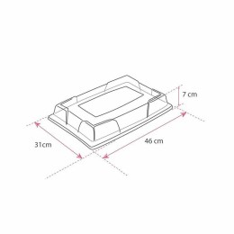 Couvercle plastique transparent pour plateau buffet plastique noir 46 x 31 cm - par 5
