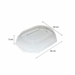 Couvercle plastique transparent pour plat de présentation octogonal 36 x 24 cm - par 50