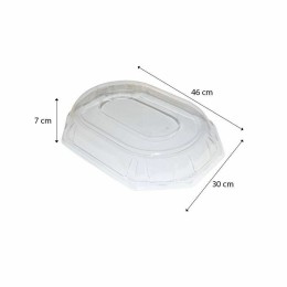 Couvercle plastique transparent pour plat de présentation octogonal 46 x 30 cm - par 50