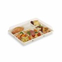 Plateau repas plastique 5 compartiments blanc 29 x 22,4 x 3 cm - par 200